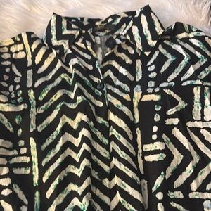 Black White Green Dress